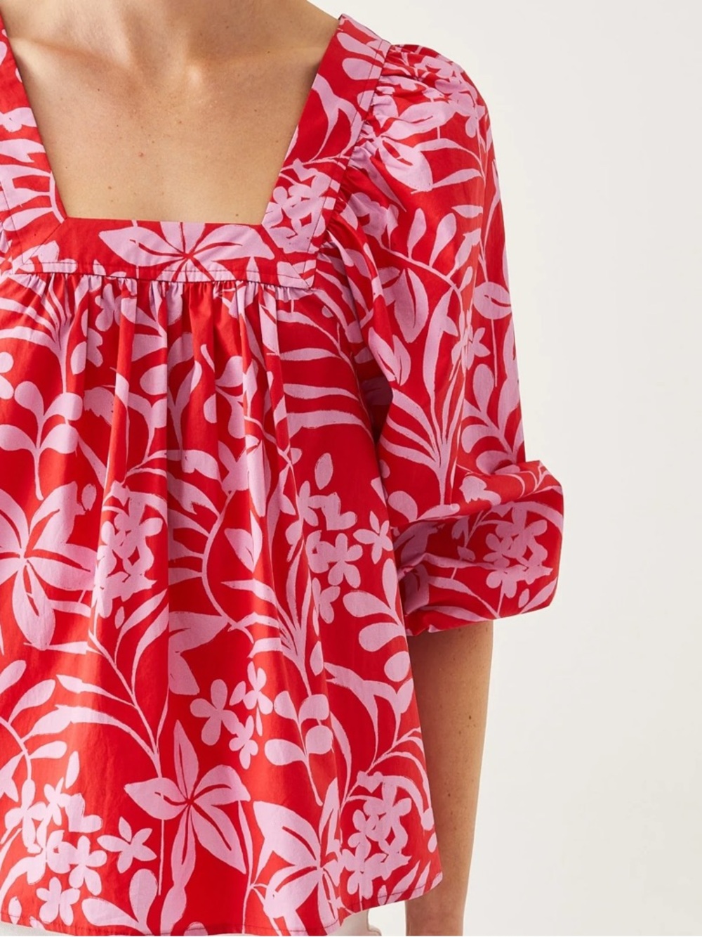 MerSea Voyageur Ada Poplin Top in Pink Floral
